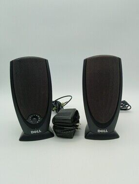 Dell Black Stereo USB Computer Speakers with Volume Control